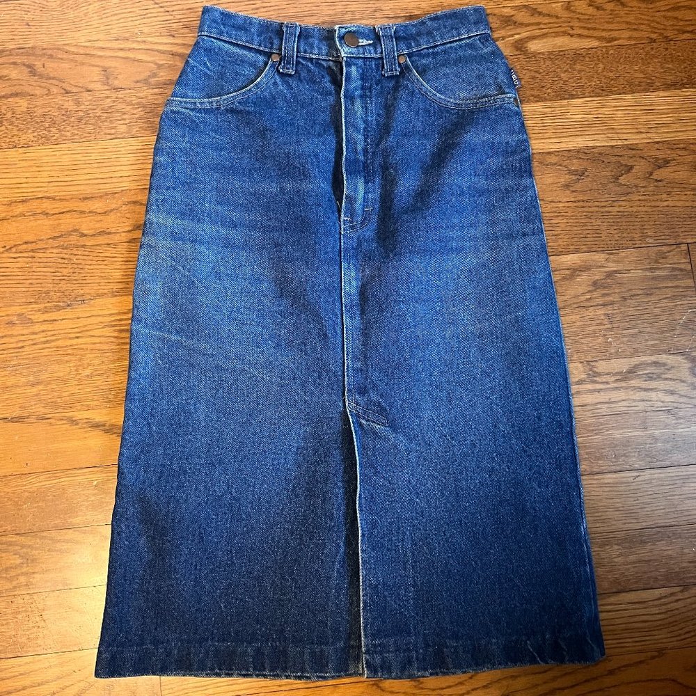 Vintage Denim Midi Skirt